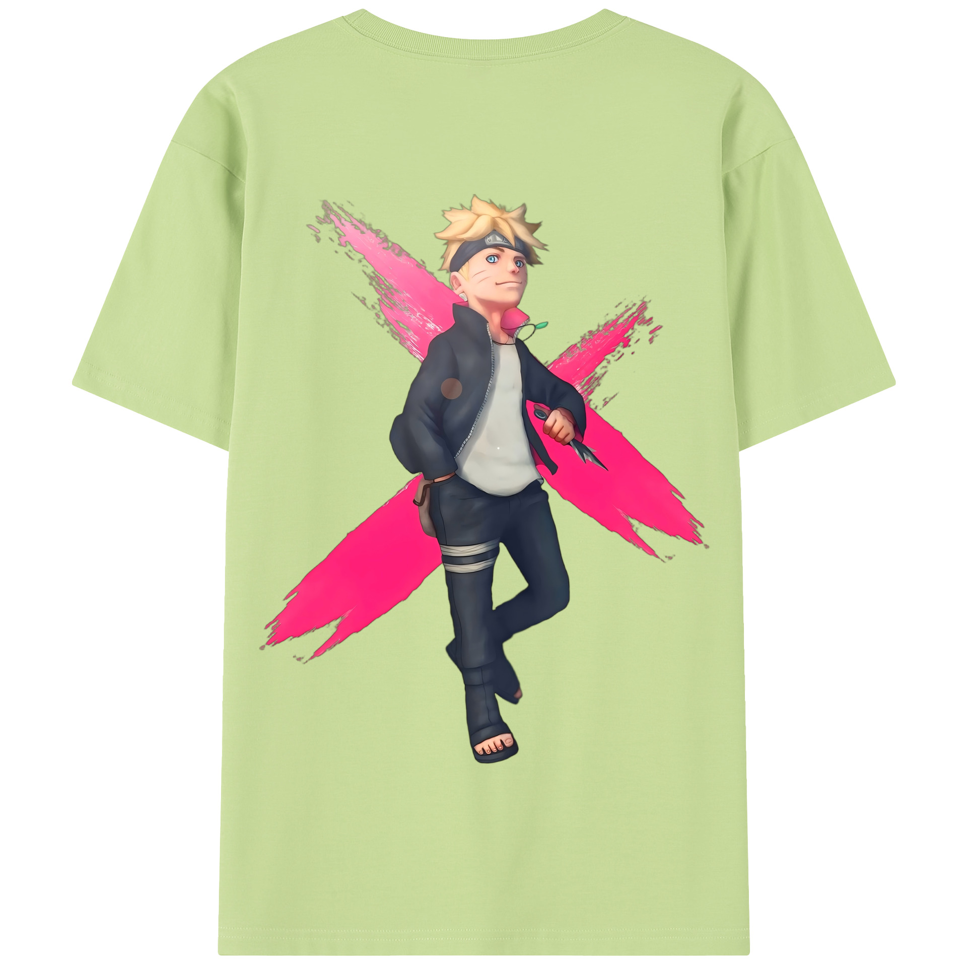 （画像用） NARUTO -ナルト- うずまき ボルト Uzumaki Boruto 綿100％半袖Tシャツ（背面プリント）